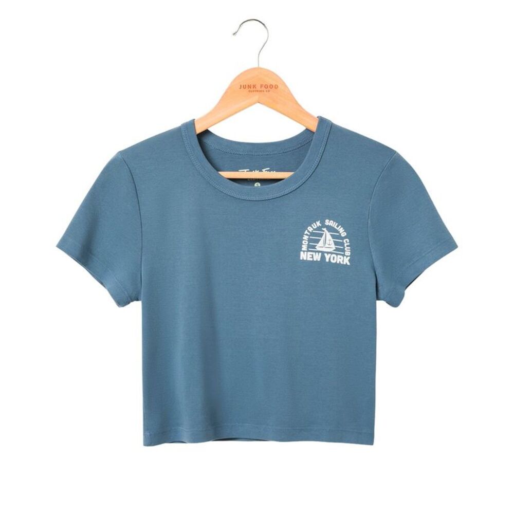 Junk Food Womens  Slim Fit Baby Tee, Blue